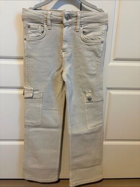 Zara Kids Beige Cargo-Style Jeans